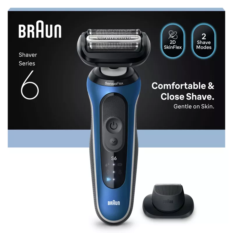 Sähköparranajokone BRAUN Series 6 62-B1200S märkä & kuiva integroidulla partatrimmerillä