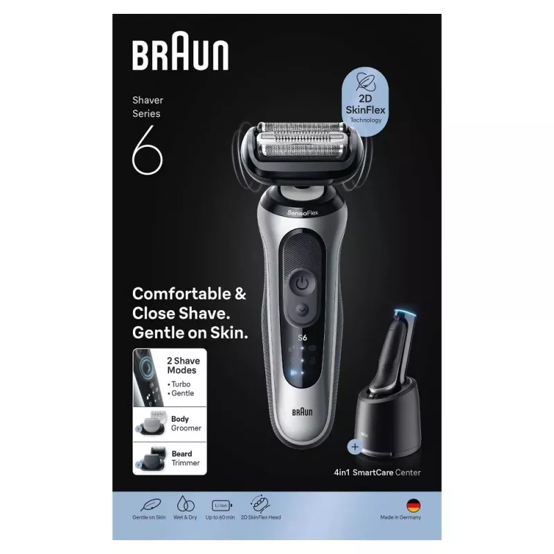 Braun Series 6 62-S7650cc hopea - kalvorasvari Li-Ion-akulla