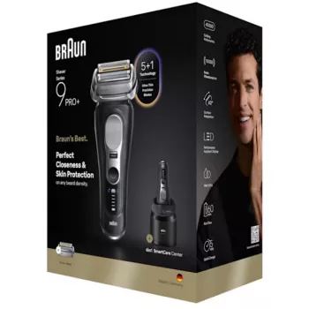 Kalvorasvari Braun Series 9 Pro+ 9660CC musta hopea ruostumaton teräs