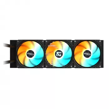 GIGABYTE GAMING 360 -nestekokoonpano-CPU-jäähdytin – 3x120 mm ARGB-tuuletinta, liukukiinnitysmekanismi, DAISY-CHAIN, yhteensopiva Intel LGA 1851 ja AMD AM5 kanssa
