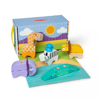 Rakennussarja Spin Master Melissa & Doug Blockables Safari -pakkaus – hahmot ja pinottavat palat