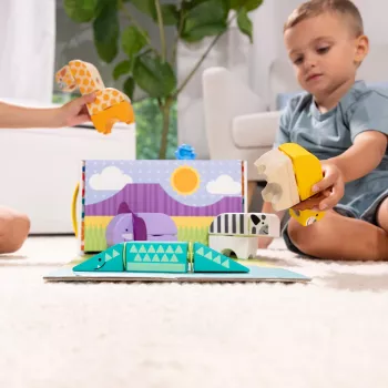 Rakennussarja Spin Master Melissa & Doug Blockables Safari -pakkaus – hahmot ja pinottavat palat