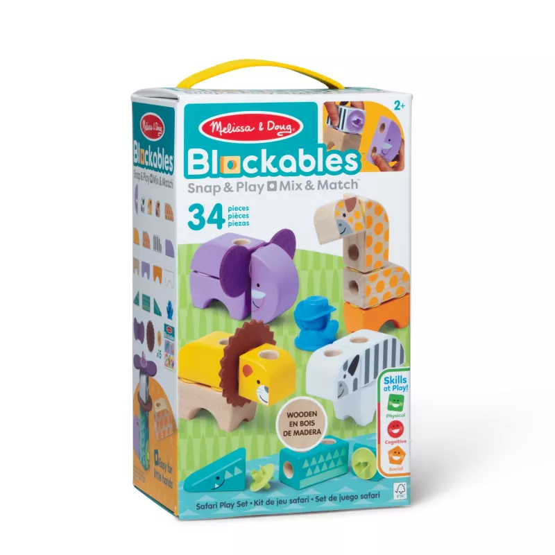 Rakennussarja Spin Master Melissa & Doug Blockables Safari -pakkaus – hahmot ja pinottavat palat