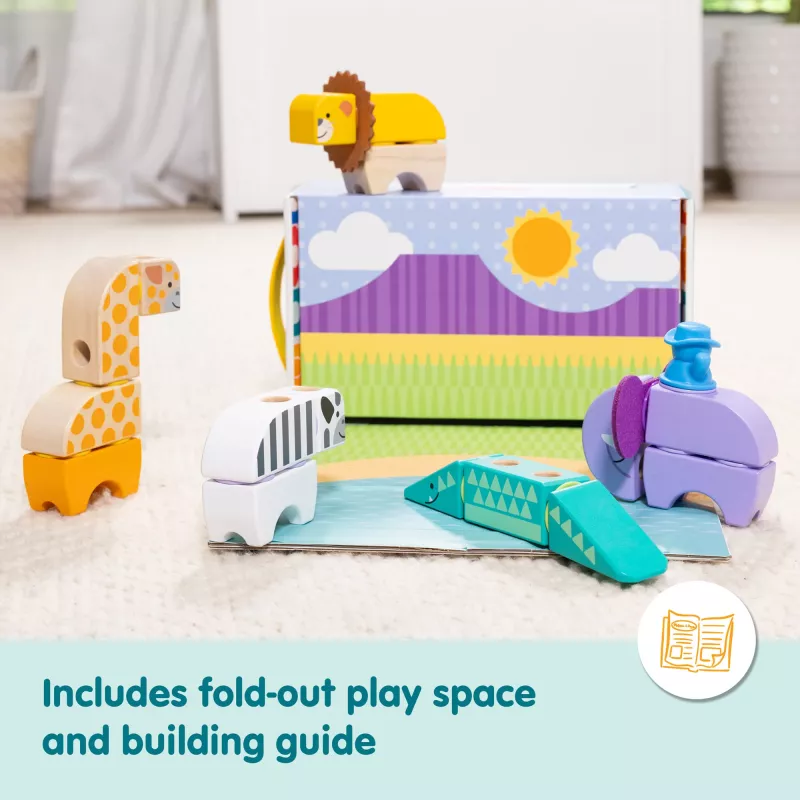 Rakennussarja Spin Master Melissa & Doug Blockables Safari -pakkaus – hahmot ja pinottavat palat