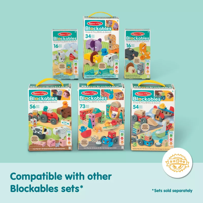 Rakennussarja Spin Master Melissa & Doug Blockables Safari -pakkaus – hahmot ja pinottavat palat