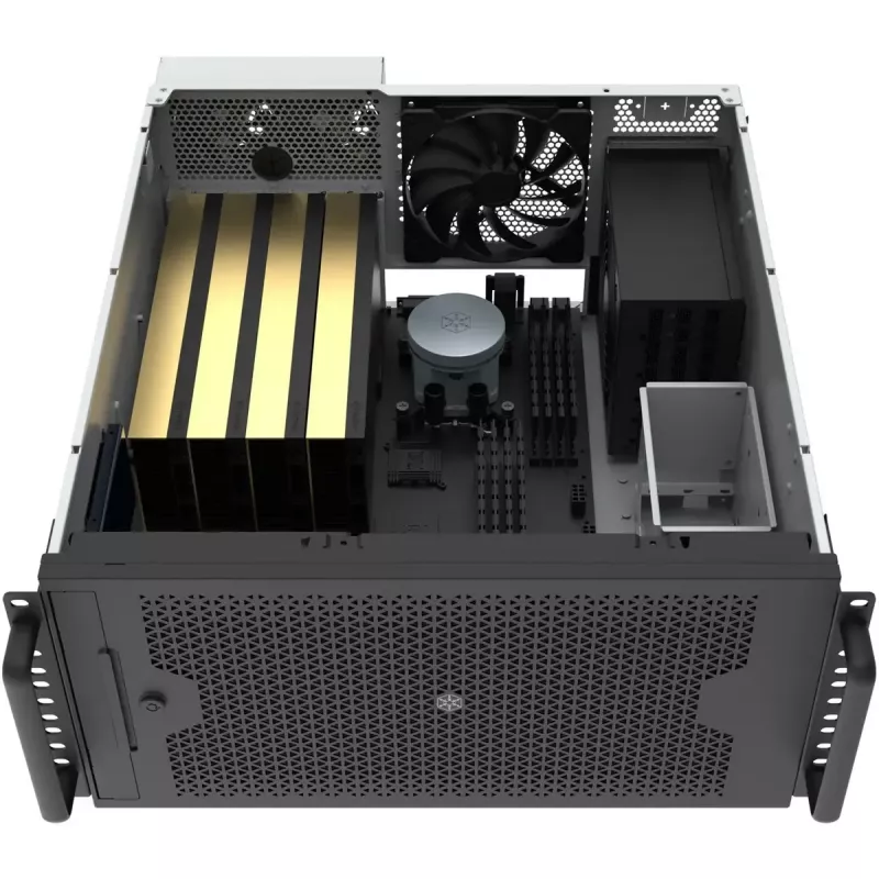 SILVERSTONE rack-kotelo RM53-502 — 19 tuuman palvelinrack-kotelo, musta