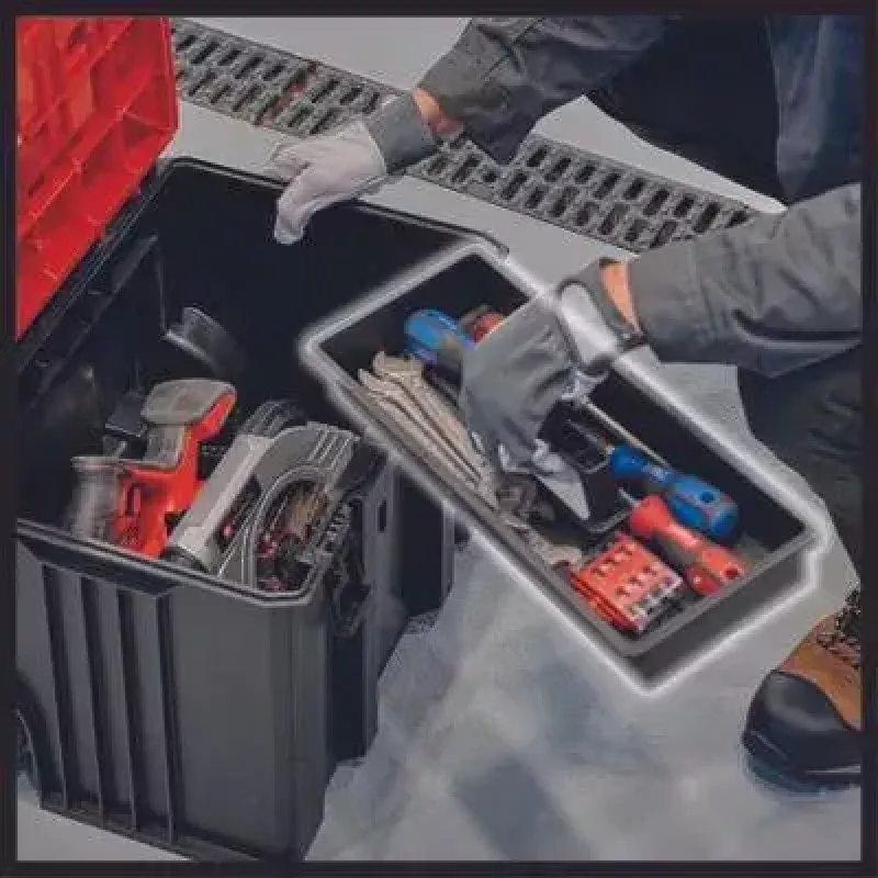 Työkalulaukku Einhell E-Case L polypropeeni musta punainen 41.5x27.3x32 cm
