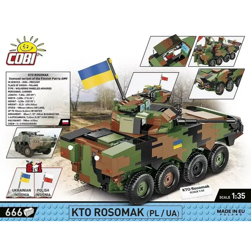 Palikkamallisarja Cobi Armed Forces KTO Rosomak 2-in-1 (COBI-2629)