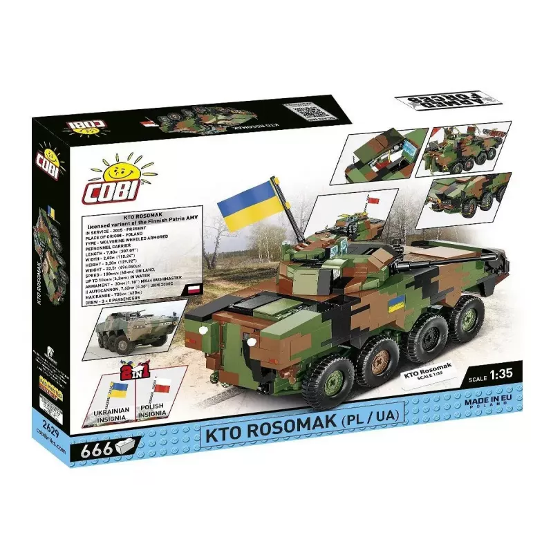 Palikkamallisarja Cobi Armed Forces KTO Rosomak 2-in-1 (COBI-2629)