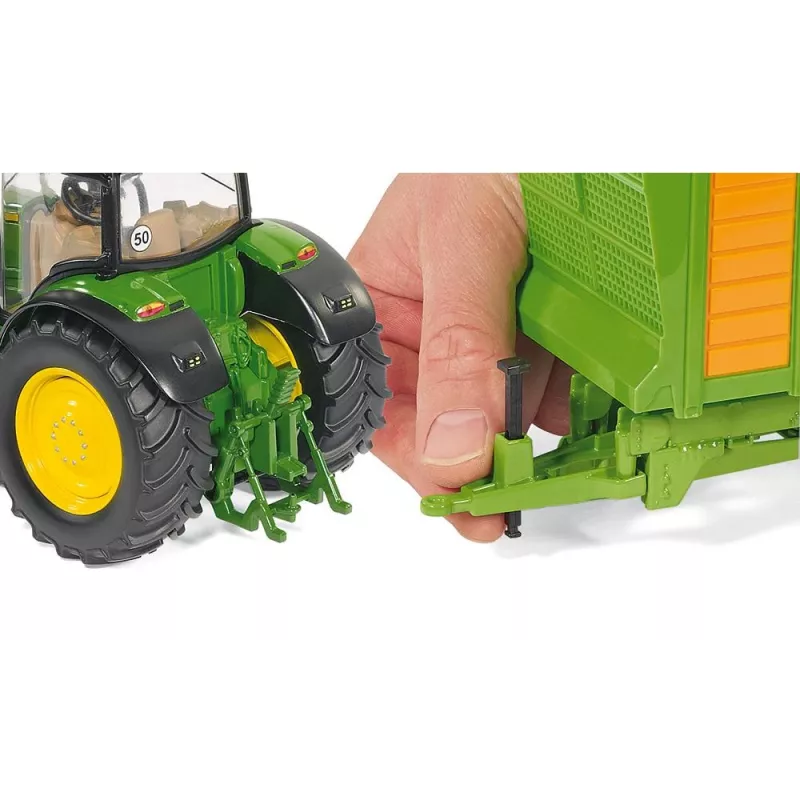 Siku John Deere 6210R, traktorimalli, 3 vuotta, metalli, muovi, musta, vihreä
