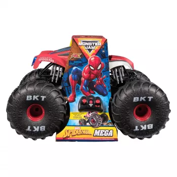 Monster Jam Marvel Mega Spider-Man RC-monsteriauto, maastokelpoinen, yli 60 cm pitkä, mittakaava 1:6, supersankarilelu pojille ja tytöille 4 vuodesta