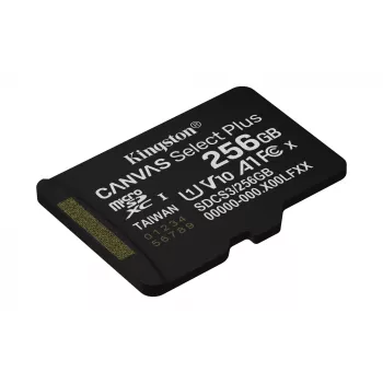 Kingston Technology 256GB micSDXC Canvas Select Plus Gen3 150R A1 yksittäispakkaus ilman adapteria