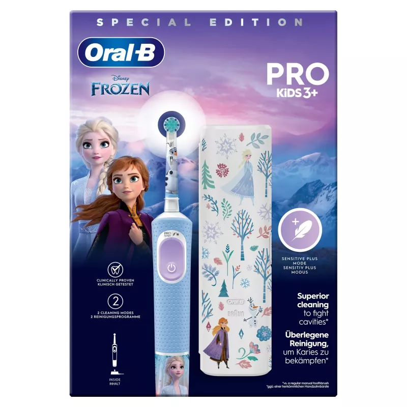 Oral-B Vitality Pro Frozen lasten pyörivä-värähtelevä hammasharja musta, harmaa