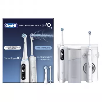 Oral-B iO6 sähköhammasharja ja OxyJet-suuhygieniakeskus, valkoinen