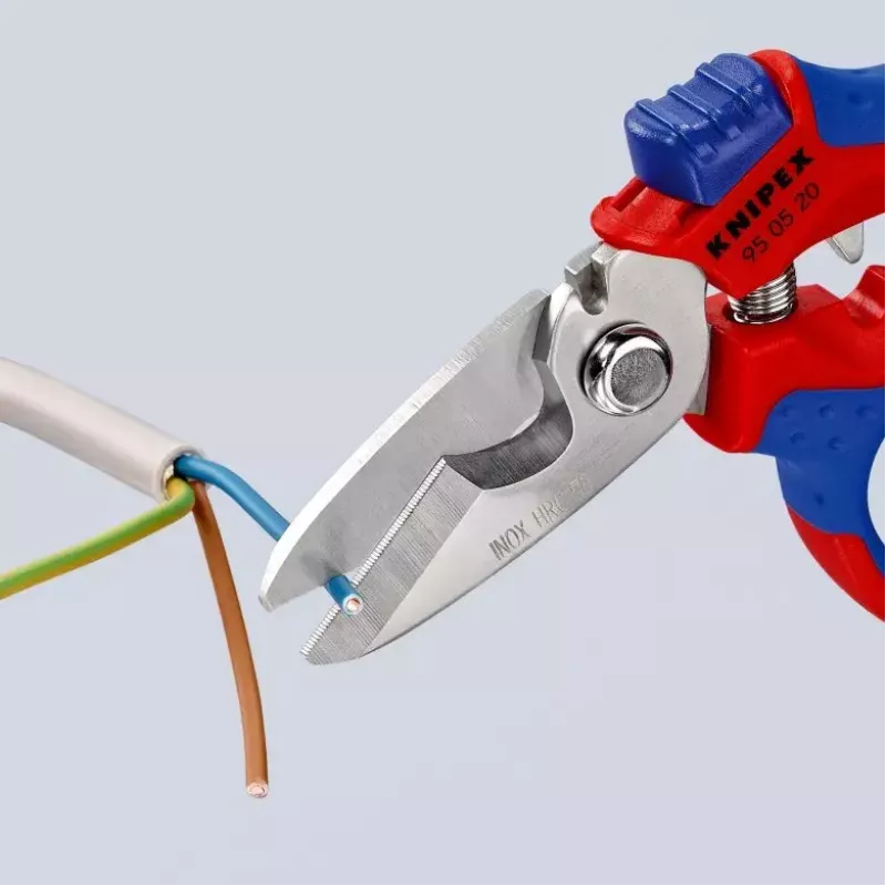 Knipex 95 05 20 SB pihdit ruostumaton teräs muovikahva sininen punainen