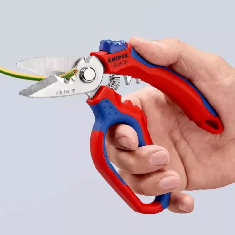 Knipex 95 05 20 SB pihdit ruostumaton teräs muovikahva sininen punainen