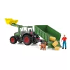 Traktori perävaunulla Schleich FARM WORLD 42608 musta vihreä punainen keltainen