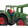 Traktori perävaunulla Schleich FARM WORLD 42608 musta vihreä punainen keltainen