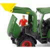 Traktori perävaunulla Schleich FARM WORLD 42608 musta vihreä punainen keltainen