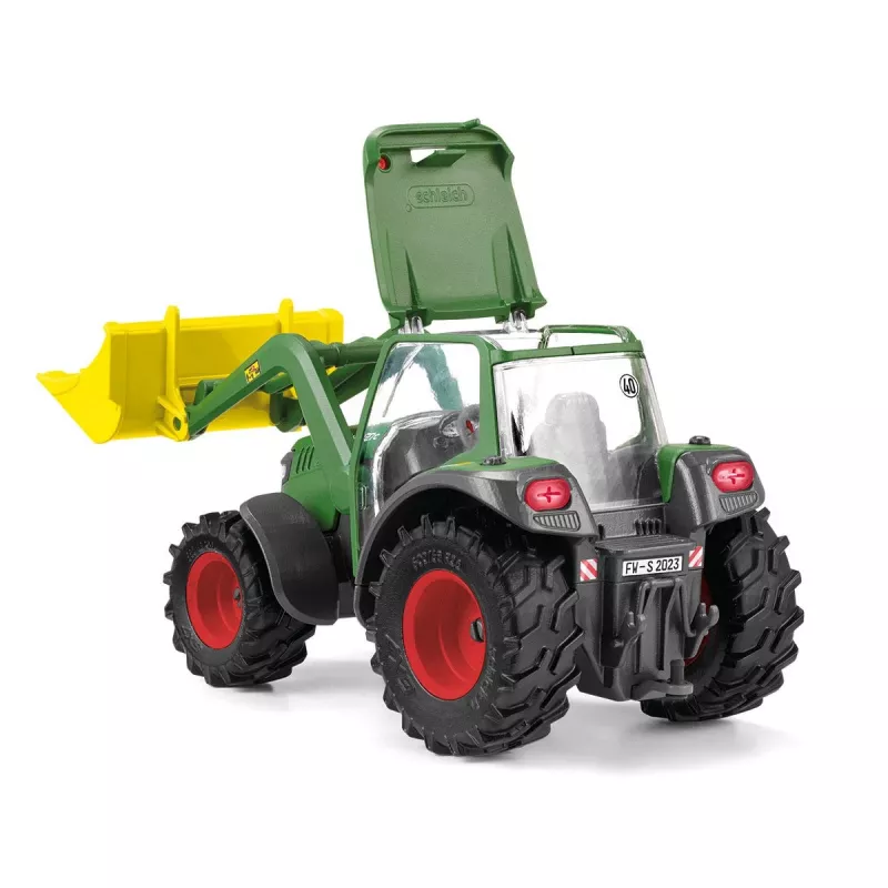 Traktori perävaunulla Schleich FARM WORLD 42608 musta vihreä punainen keltainen