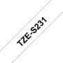 Merkintänauha Brother TZe-S231 12mm musta valkoisella