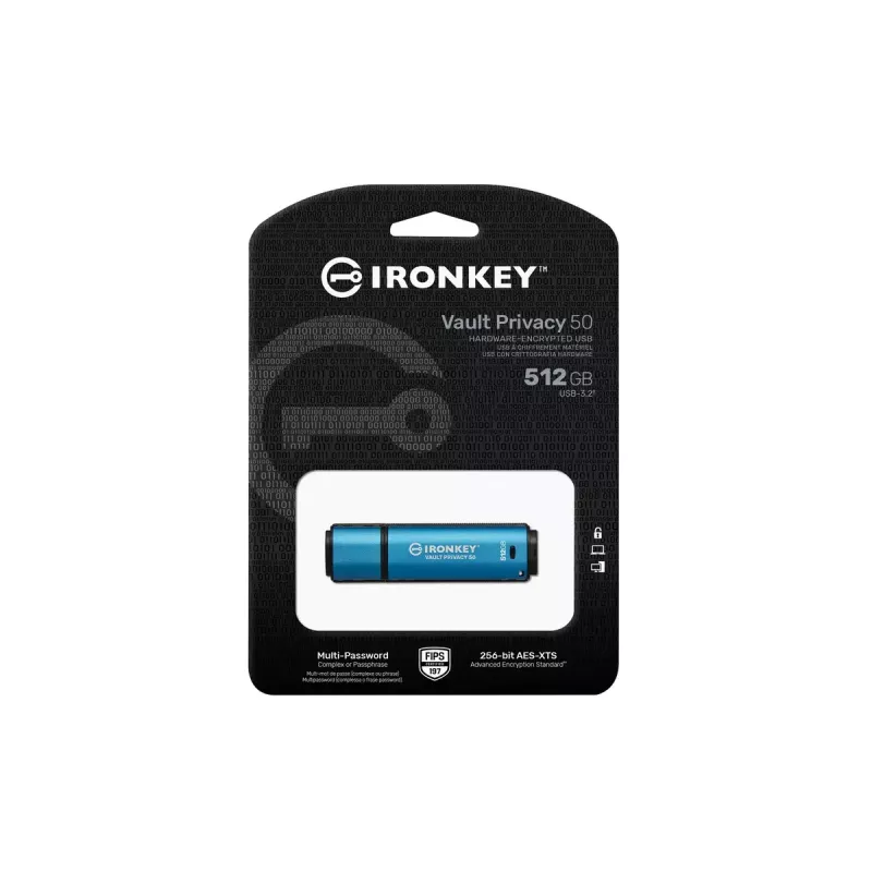 USB-muistitikku Kingston Technology 512 GB IronKey Vault Privacy 50 AES-256