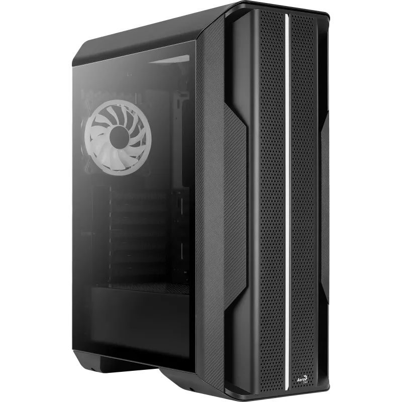Aerocool Splinter Duo-G-BK-v1 ATX Mid Tower -tietokonekotelo, karkaistu lasi, musta