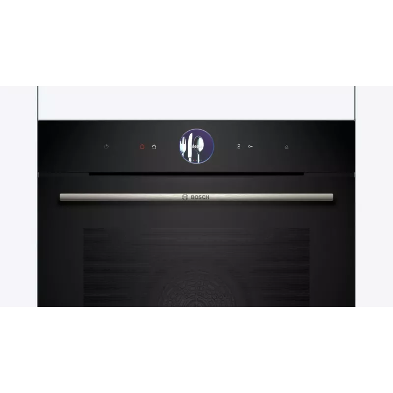 Bosch Serie 8 HRG7764B1 kalusteuuni, 60 cm, 71 l, A+, höyry, AirFry, pyrolyysi, Home Connect, musta