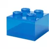 Säilytyslaatikko Room Copenhagen LEGO Storage Brick 4 Top Lid Glitter — sininen/läpinäkyvä
