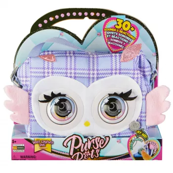 Purse Pets, Print Perfect Hoot Couture -pöllö, interaktiivinen lelu ja käsilaukku yli 30 äänellä ja reaktiolla, lelu yli 5-vuotiaille tytöille