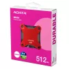 Ulkoinen SSD ADATA SD620 512 GB, USB 3.2 Gen 2 Micro-USB B, punainen, silikonikotelo