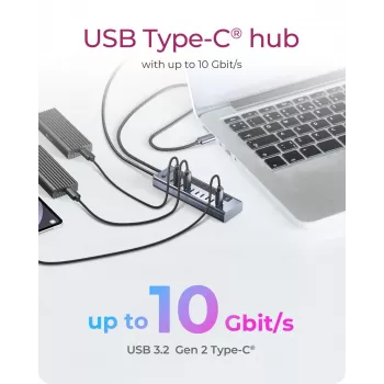 USB-keskitin icybox IB-HUB1450-C31 — 10 porttia, USB 3.2