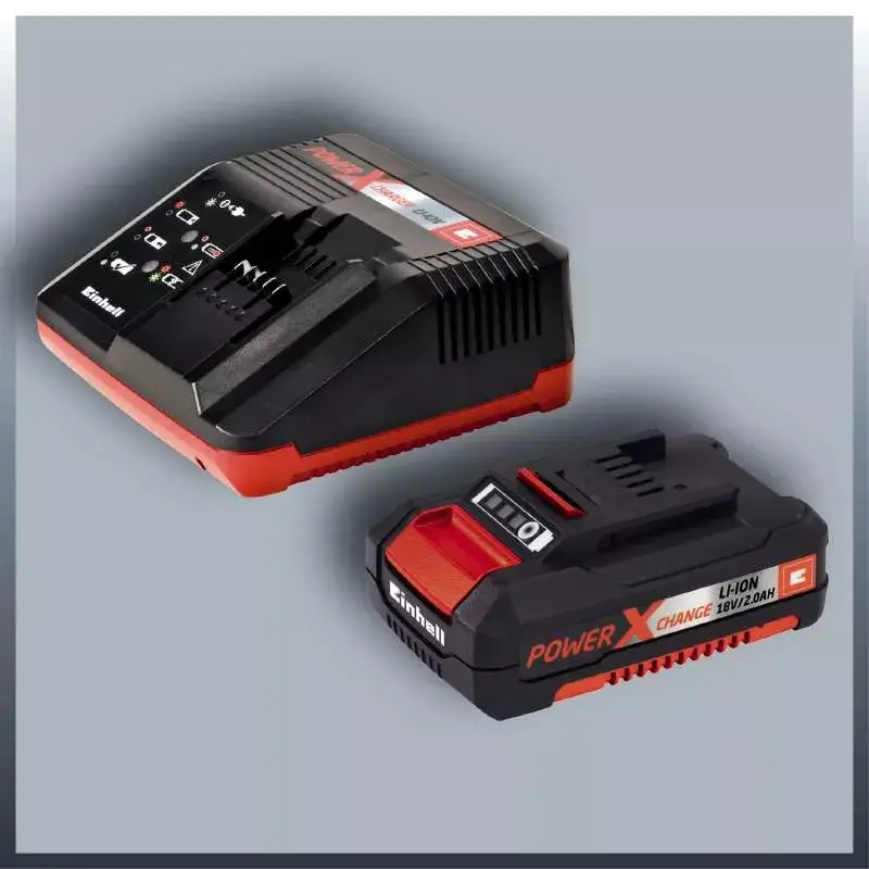 Einhell GE-CH 1846 Li Kit akkukäyttöinen pensasleikkuri, 18 V, 2,0 Ah litiumioniakku, kaksoisterä, 52 cm leikkuupituus, punainen/musta