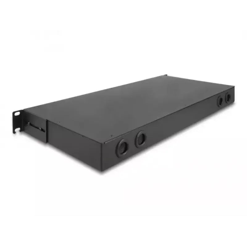 DeLOCK 19 tuuman kuitu-HD-patch-paneeli 1U musta metalli rack-asennus