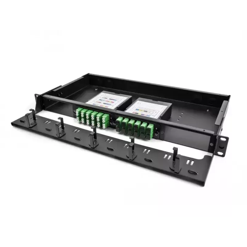 DeLOCK 19 tuuman kuitu-HD-patch-paneeli 1U musta metalli rack-asennus