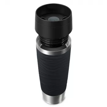 EMSA Travel Mug Waves Grande 500 ml musta, ruostumaton teräs
