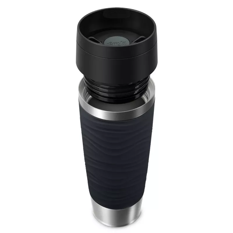 EMSA Travel Mug Waves Grande 500 ml musta, ruostumaton teräs