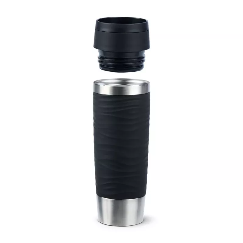 EMSA Travel Mug Waves Grande 500 ml musta, ruostumaton teräs