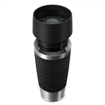 EMSA Travel Mug Waves 360 ml musta ruostumaton teräs matkamuki