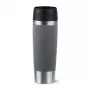 EMSA N2022300 Travel Mug Classic Grande termosmuki, 500 ml, ruostumaton teräs/PP/silikoni, Quick Press -kansi, harmaa