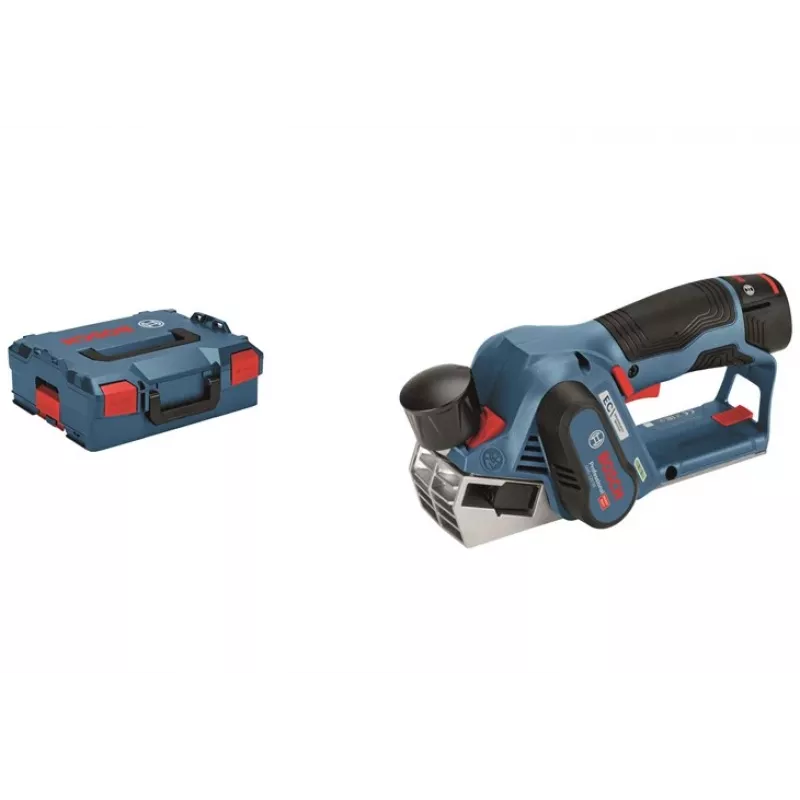 Bosch GHO 12V-20 Professional akkukäyttöinen höylä, 12 V, 56 mm höyläysleveys, ilman akkua ja laturia, L-BOXX-laukussa, sininen/musta