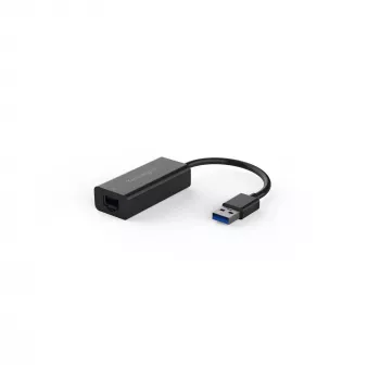 Kensington UA0000E USB-A Ethernet-sovitin – musta, johdollinen, USB, Ethernet, 5000 Mbit/s, musta