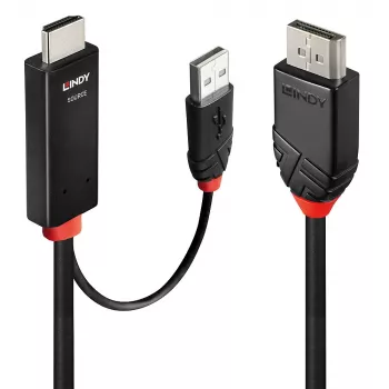 Lindy 2 m HDMI - DisplayPort -kaapeli HDMI USB Type-A DisplayPort