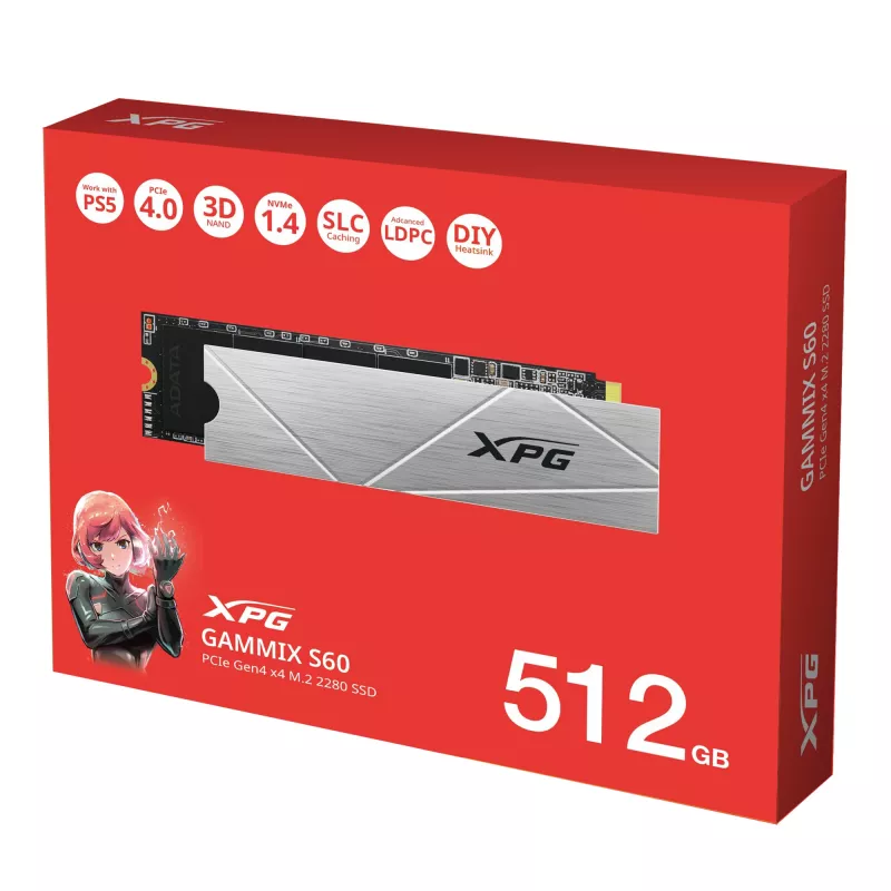 SSD-levy ADATA 512 GB M.2 PCI Express 4.0 NVMe GAMMIX S60