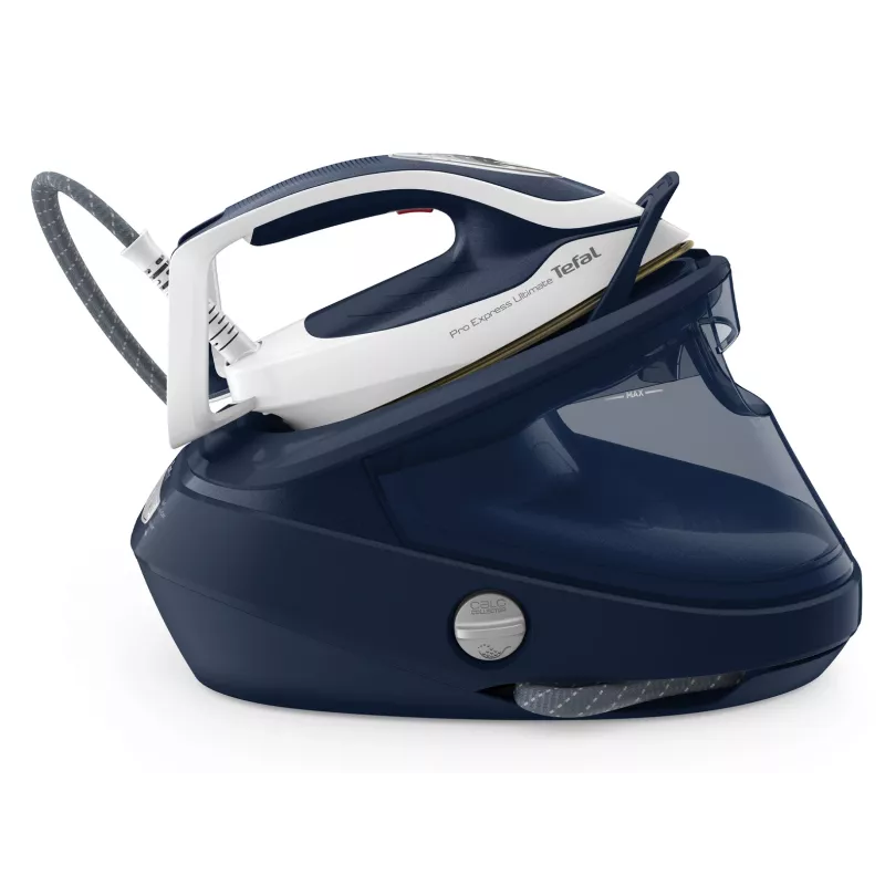 Tefal Pro Express Ultimate II GV9720 höyrygeneraattoriprauta, 3000 W, 1,2 l, Durilium Airglide Autoclean Ultra Thin -pohja, sininen/valkoinen
