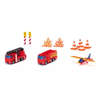 Siku lahjasarja paloauto, paloauto, 3 vuosi/vuotta, metalli, muovi, musta, oranssi, punainen, valkoinen