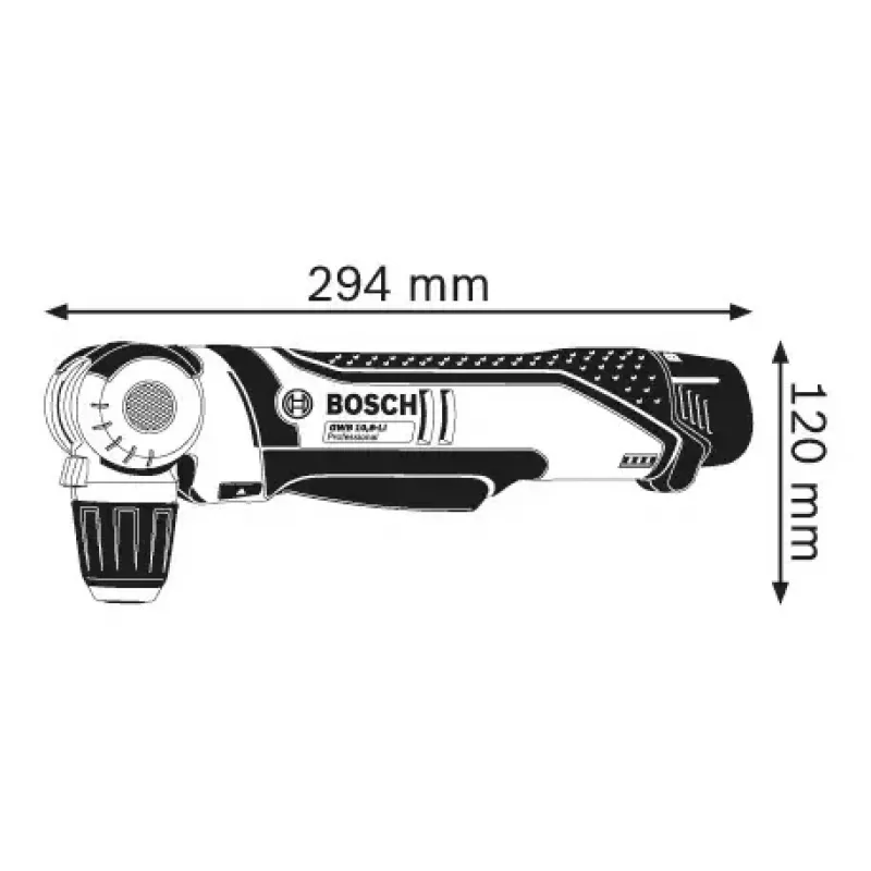 Bosch GWB 12V-10 Professional 0601390909 akkukäyttöinen kulmaporakone, 12 V, 11 Nm, 1300 kierr./min, avaimeton, ilman akkua