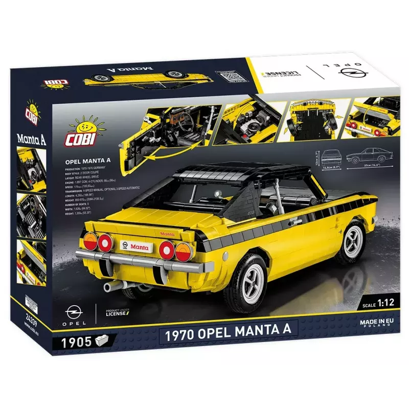 Rakennuslelu Cobi Opel Manta A 1970 malli mittakaavassa 1:12, rakennussarja