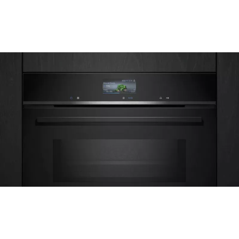 Siemens iQ700 CM776GKB1 uuni 45 L 900 W musta, ruostumaton teräs