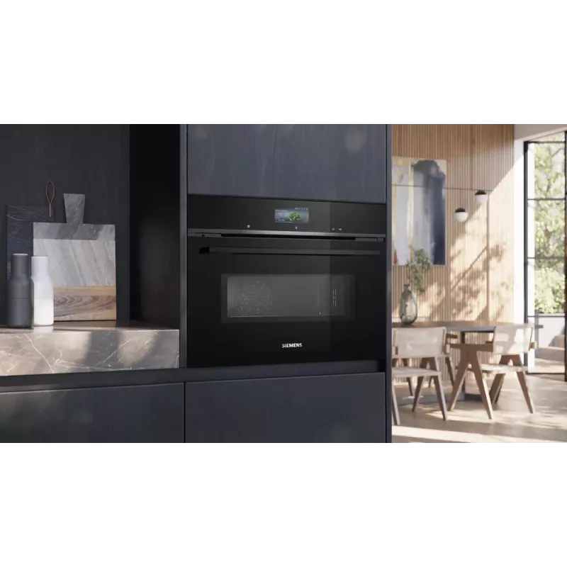 Siemens iQ700 CM776GKB1 uuni 45 L 900 W musta, ruostumaton teräs